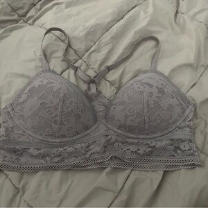 Victoria's Secret Gray Lace Wireless Bra